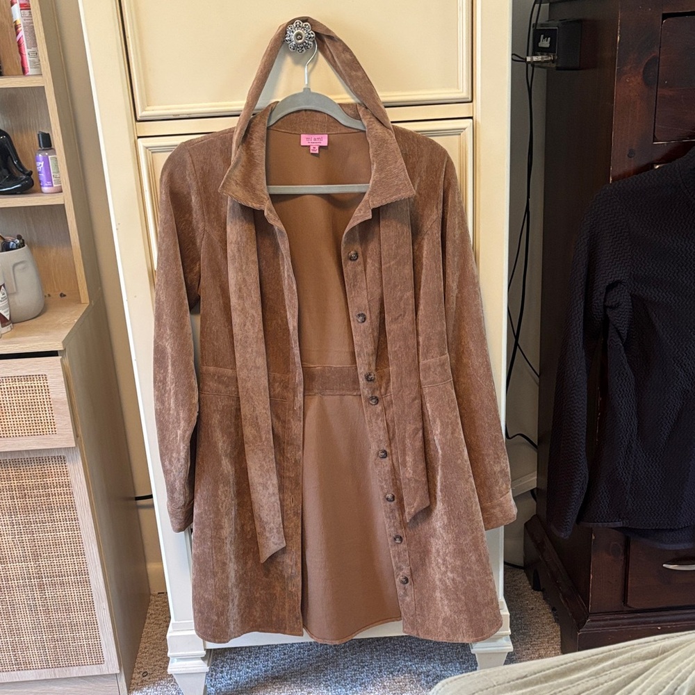 Brown Women's button up dress